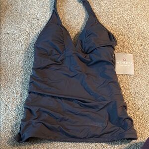 Athleta Navy Halter Tankini Top